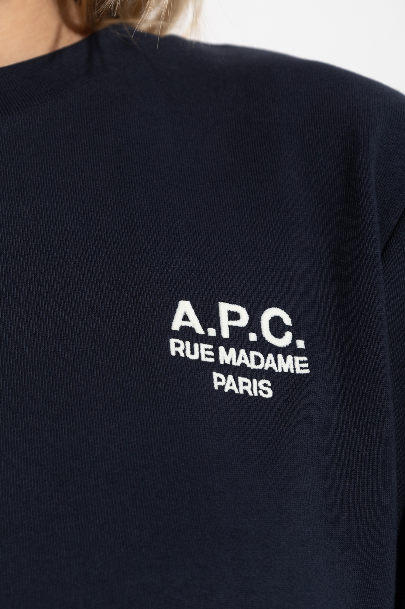 Navy blue Sweatshirt with embroidered logo A.P.C. - Vitkac AS